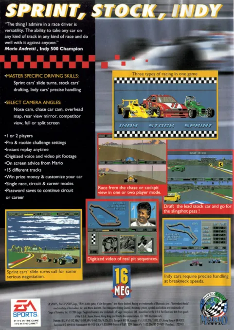 Mario Andretti Racing box back