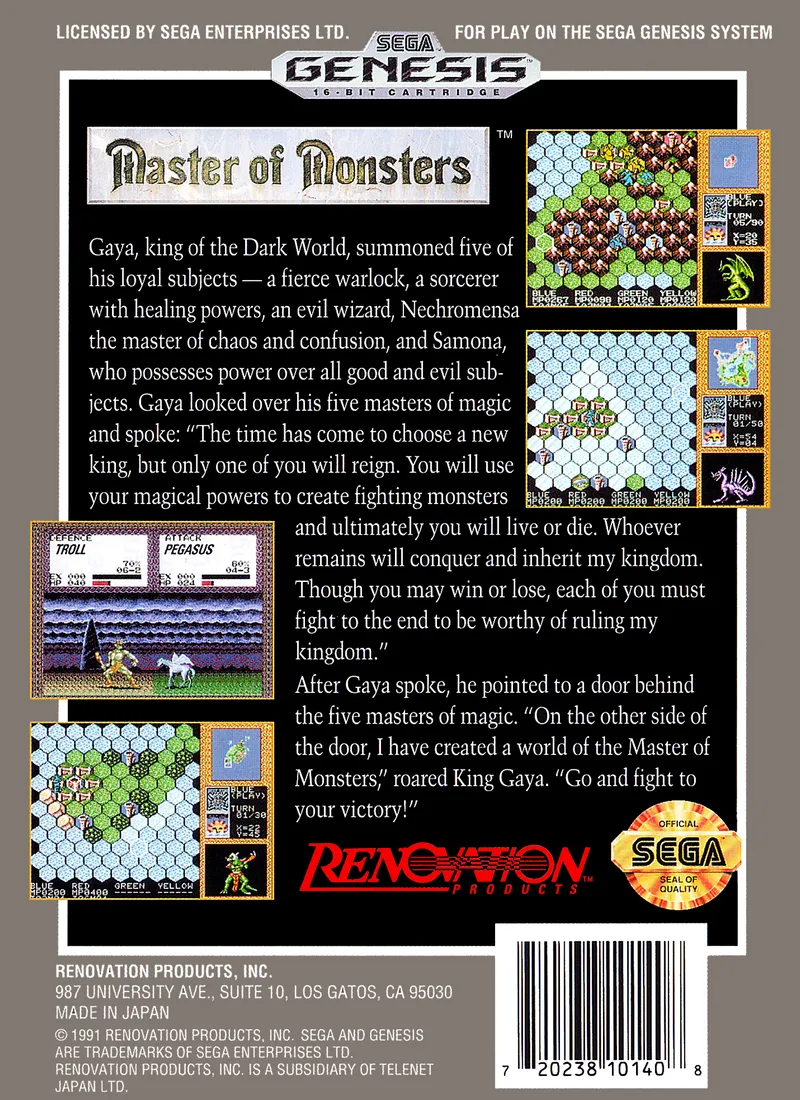 Master of Monsters box back