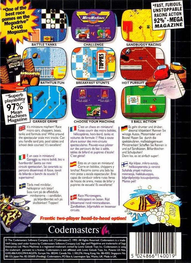Micro Machines box back