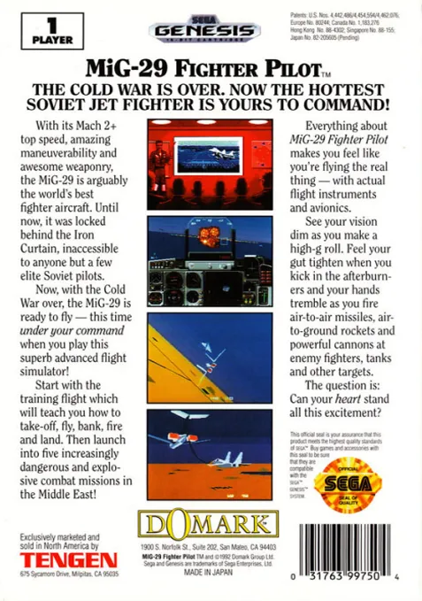 MIG-29: Fighter Pilot box back