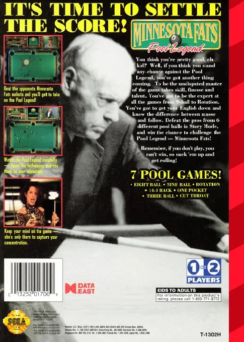 Minnesota Fats: Pool Legend box back