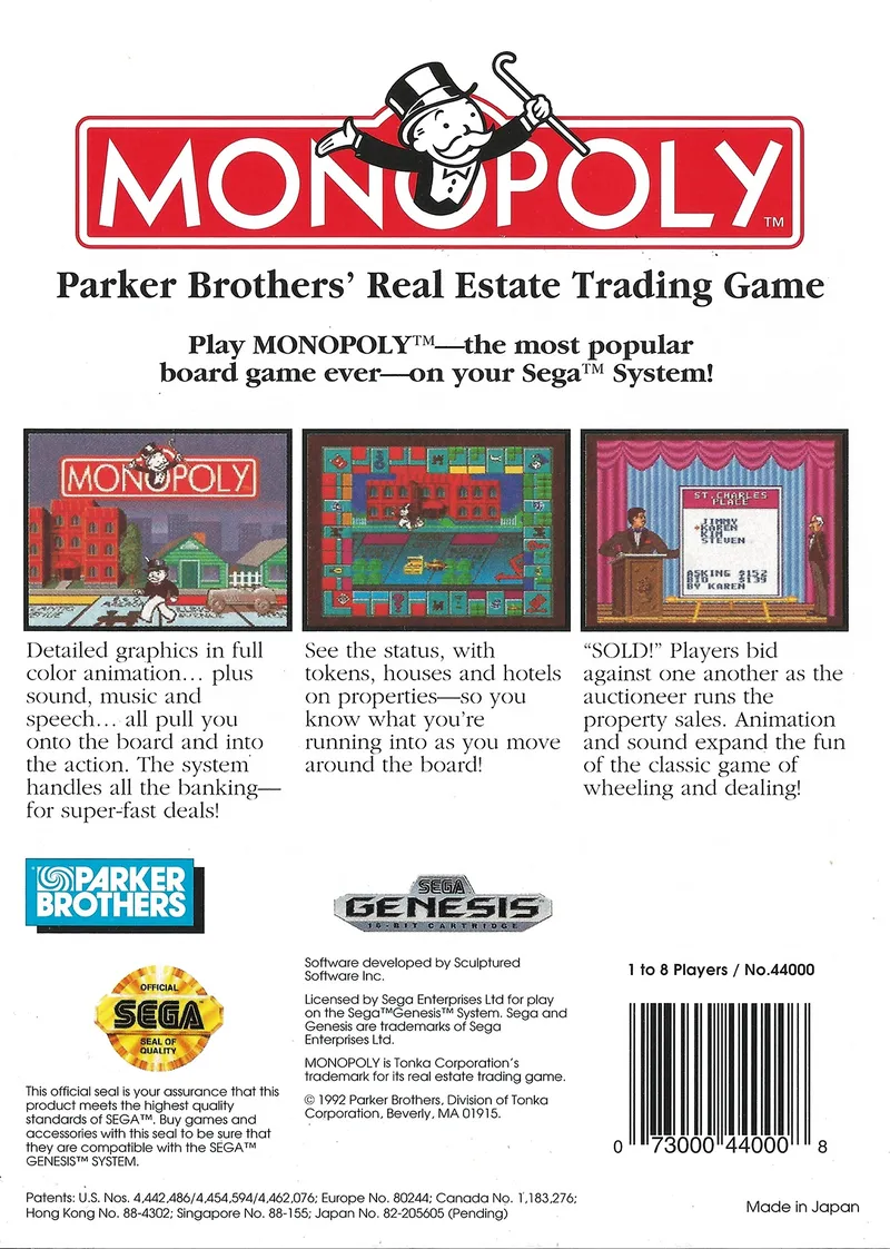 Monopoly box back