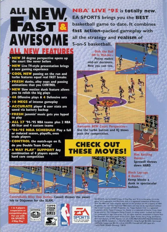 NBA Live 95 box back