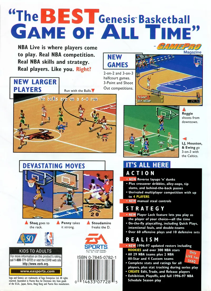 NBA Live 97 box back