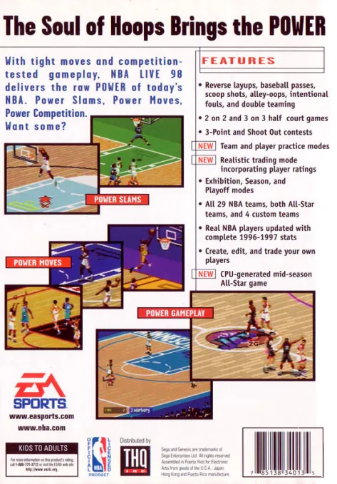 NBA Live 98 box back