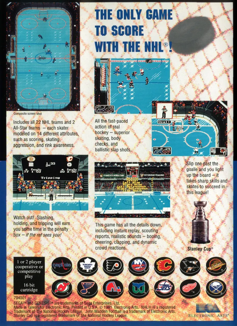 NHL Hockey box back