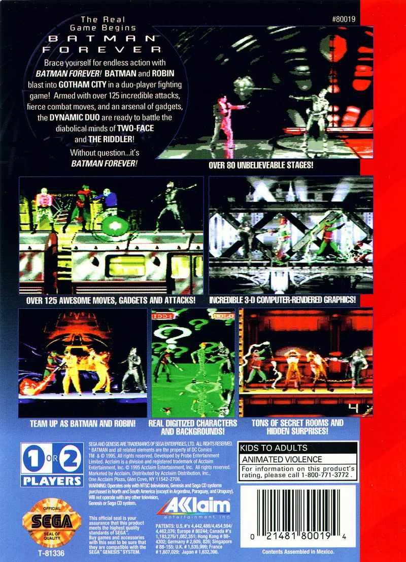 Batman Forever box back