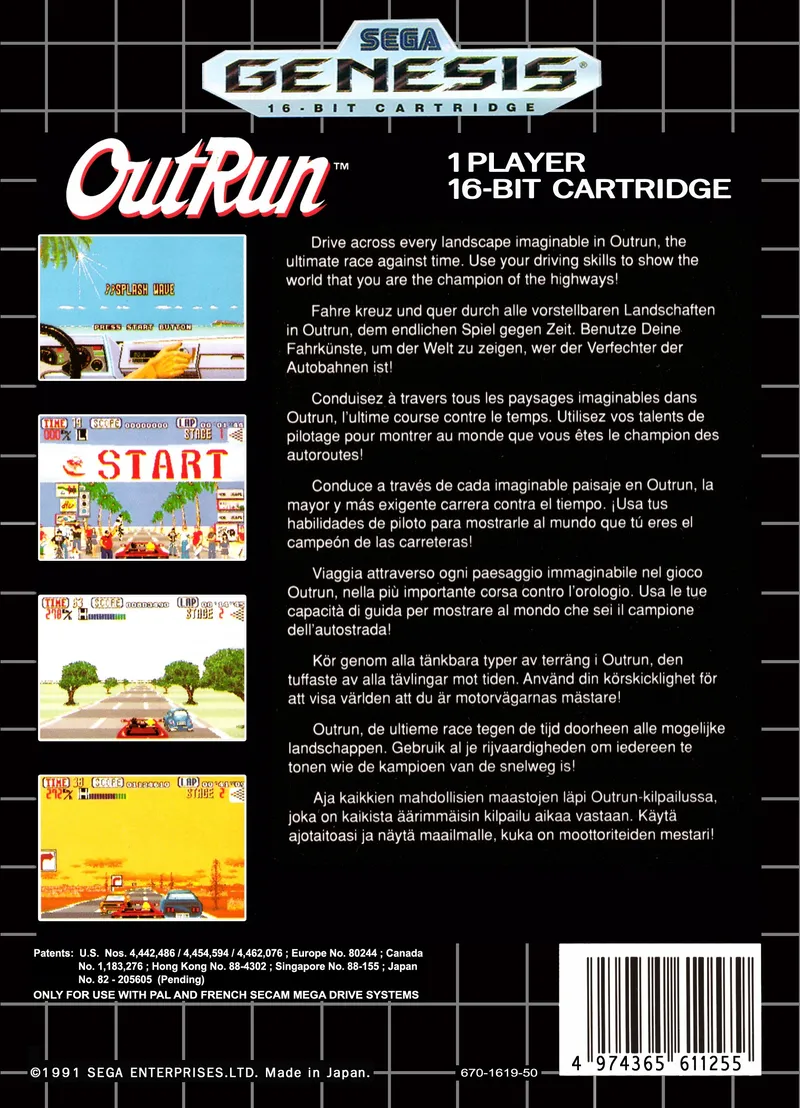 OutRun box back