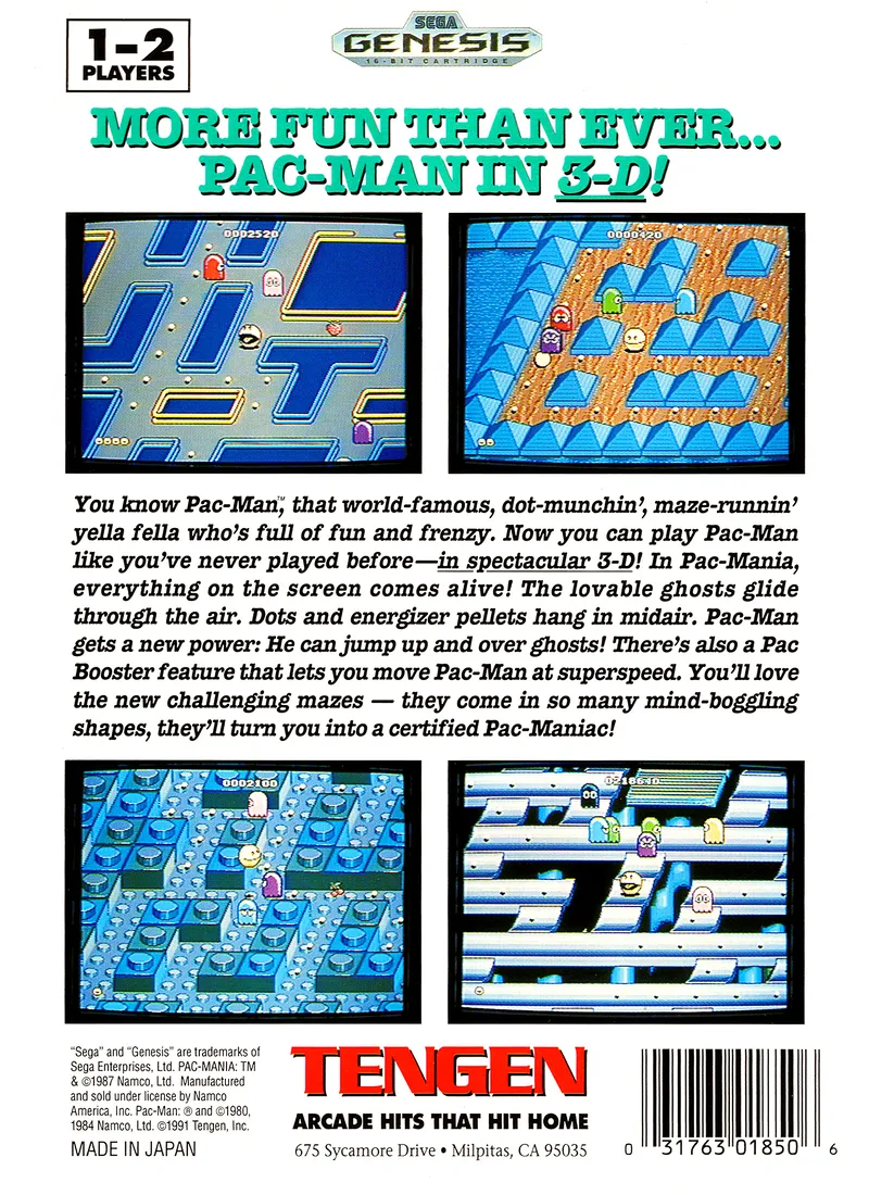 Pac-Mania box back