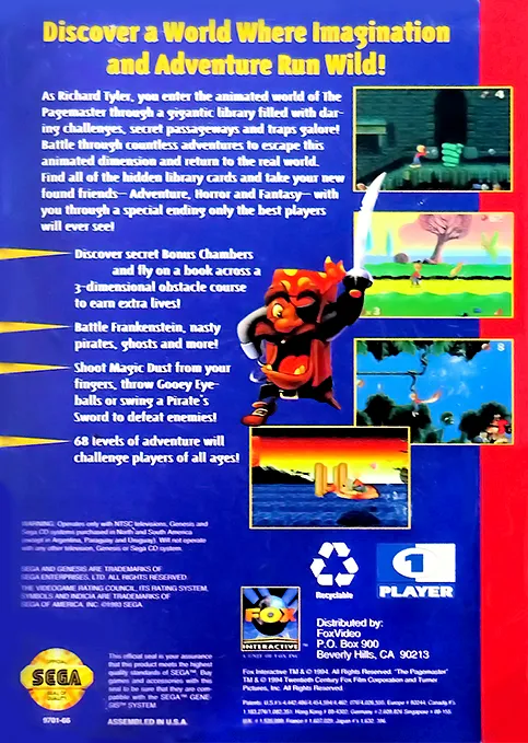 The Pagemaster box back