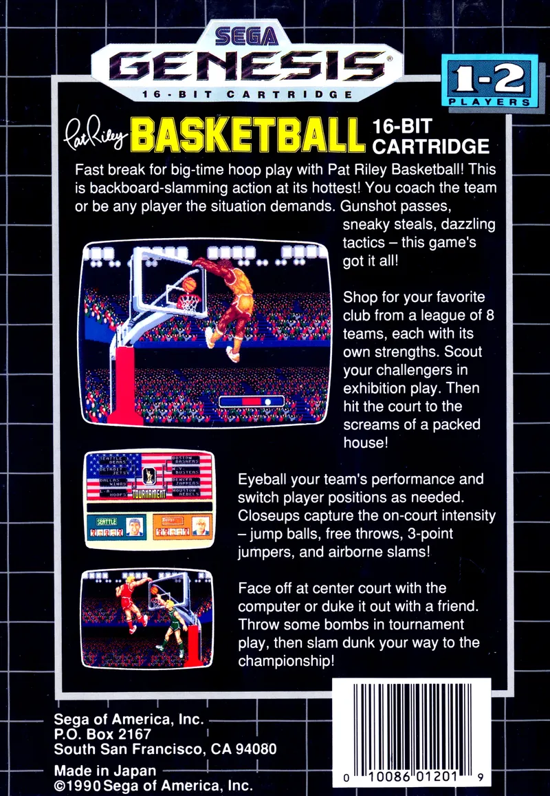 Pat Riley Basketball box back