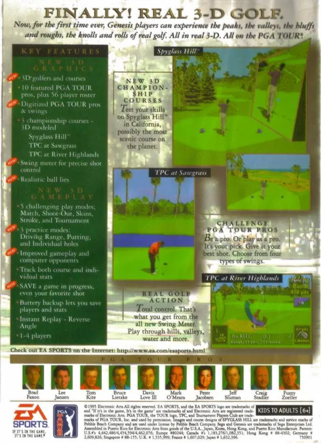 PGA Tour 96 box back