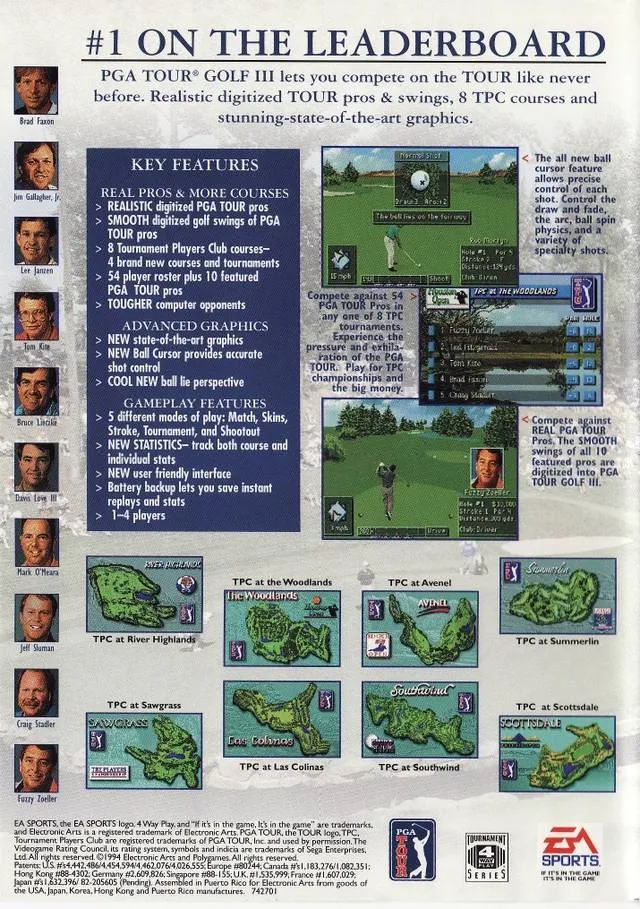 PGA Tour Golf III box back