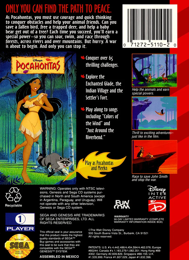 Pocahontas box back