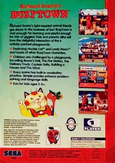 Richard Scarry's Busytown box back
