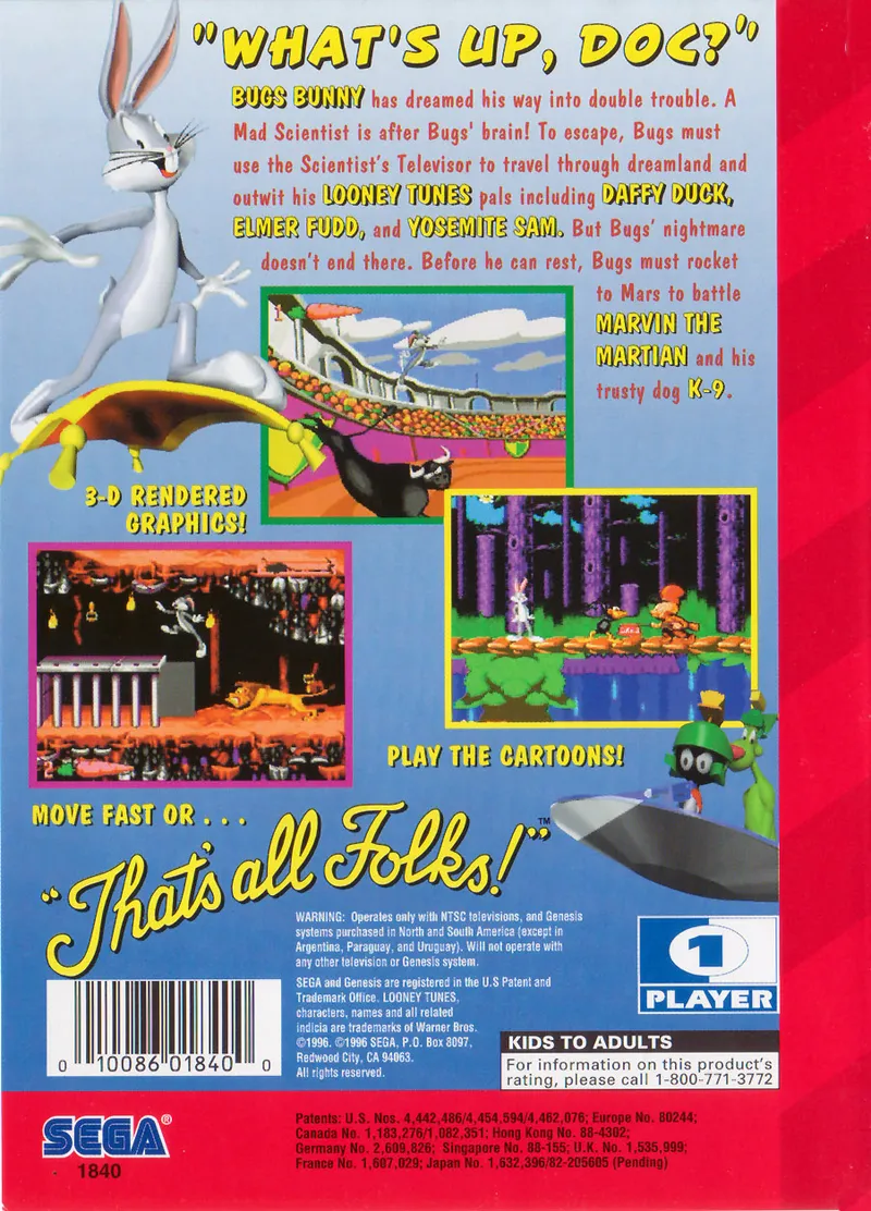 Bugs Bunny in Double Trouble box back