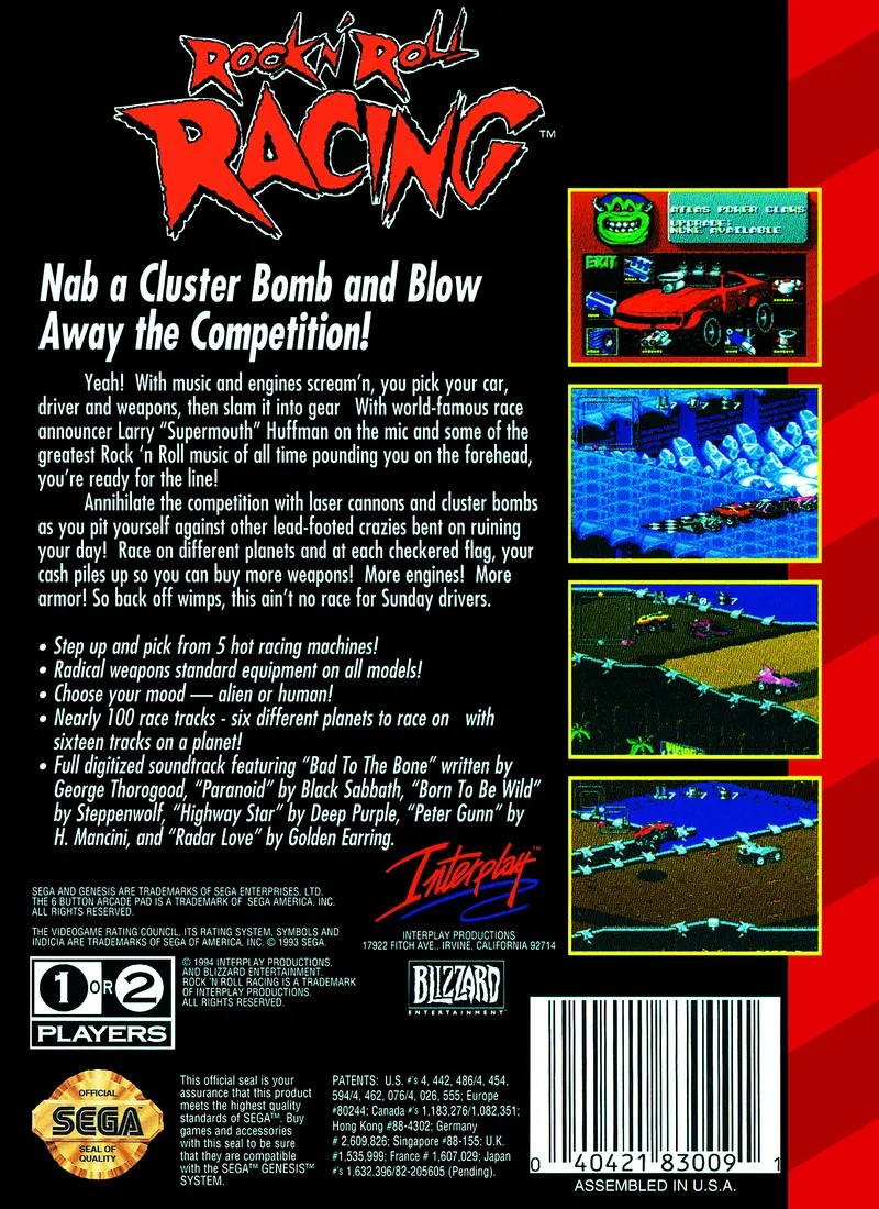 Rock N' Roll Racing box back