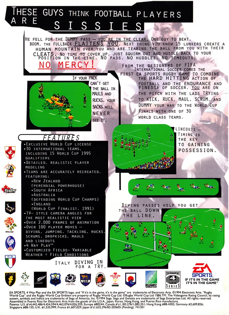 Rugby World Cup 95 box back