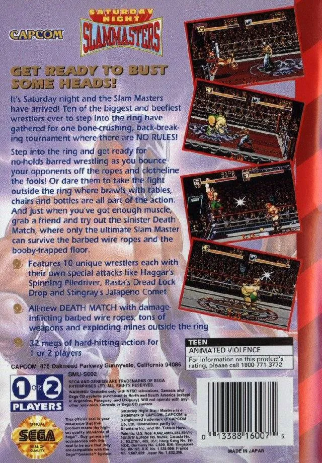 Saturday Night Slam Masters box back
