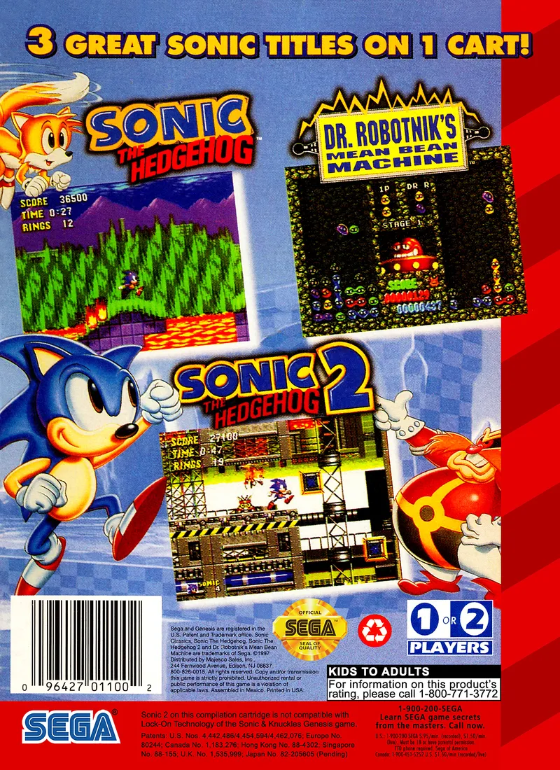 Sonic Classics box back