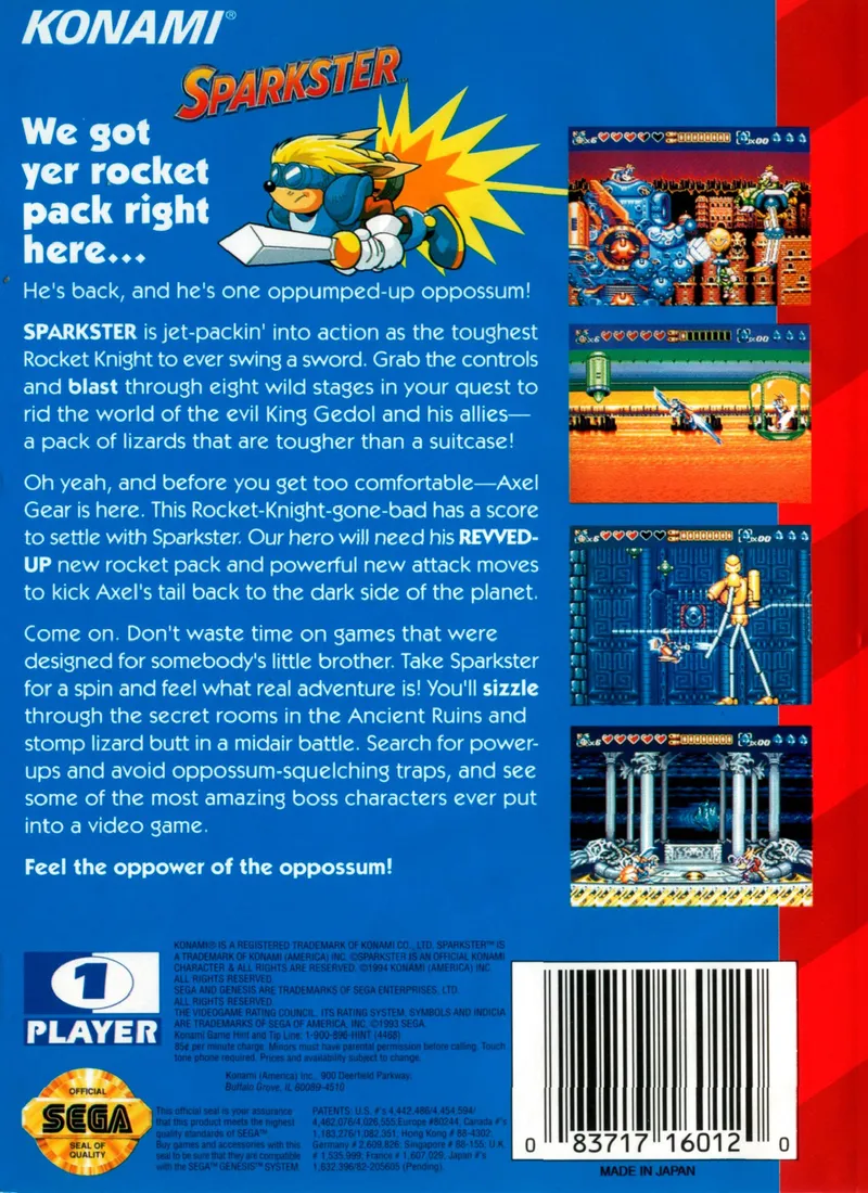 Sparkster box back