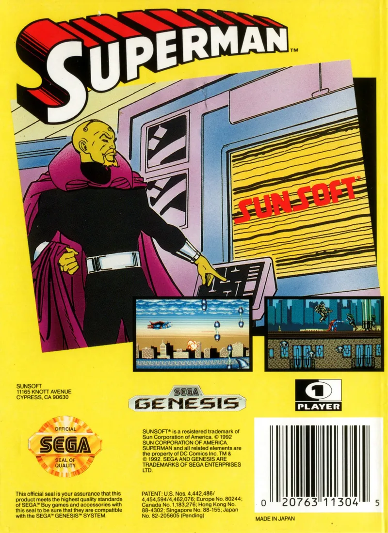 Superman box back