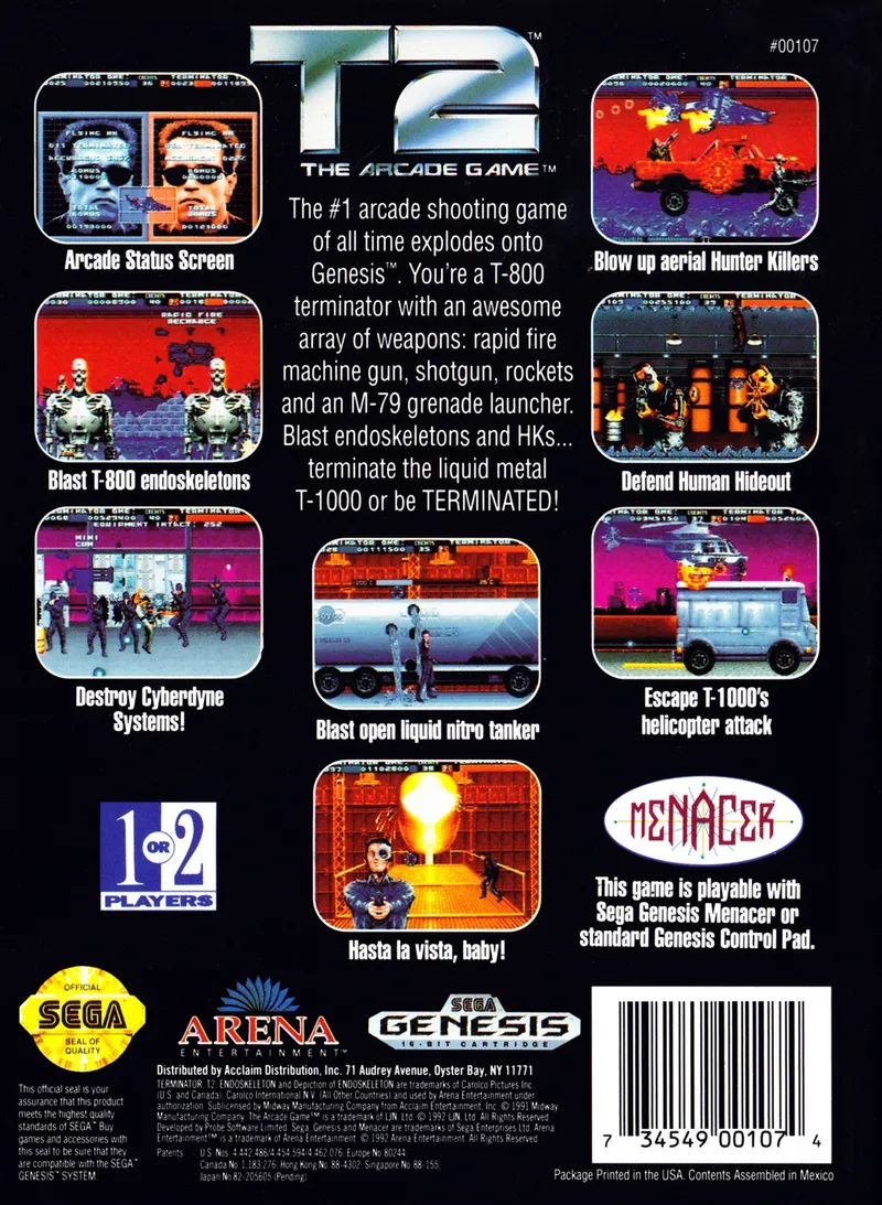 T2: The Arcade Game box back
