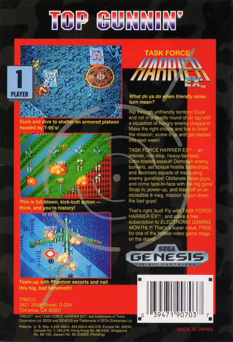 Task Force Harrier EX box back