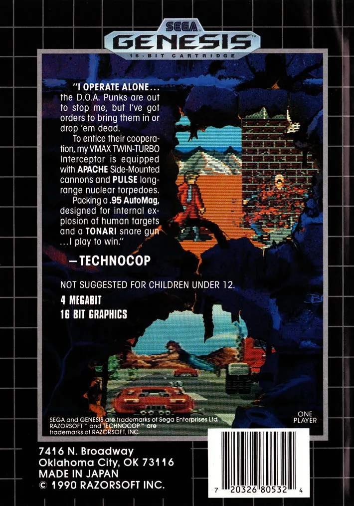 Technocop box back