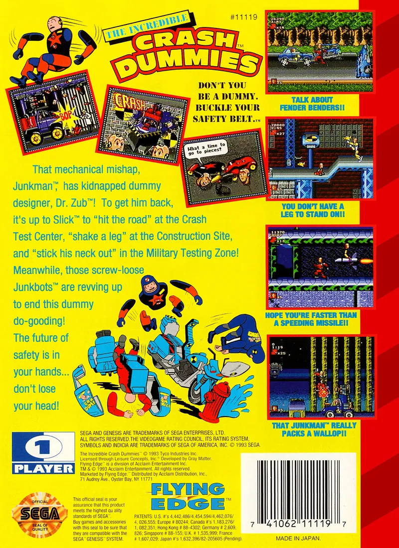The Incredible Crash Dummies box back