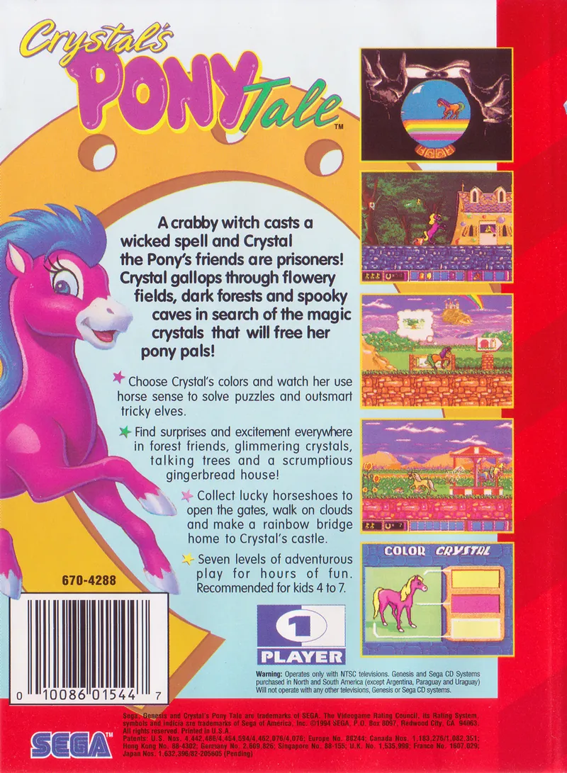 Crystal's Pony Tale box back