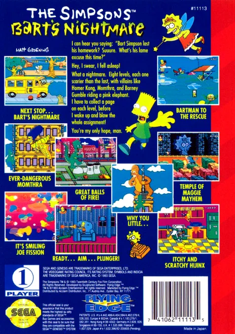 The Simpsons: Bart's Nightmare box back