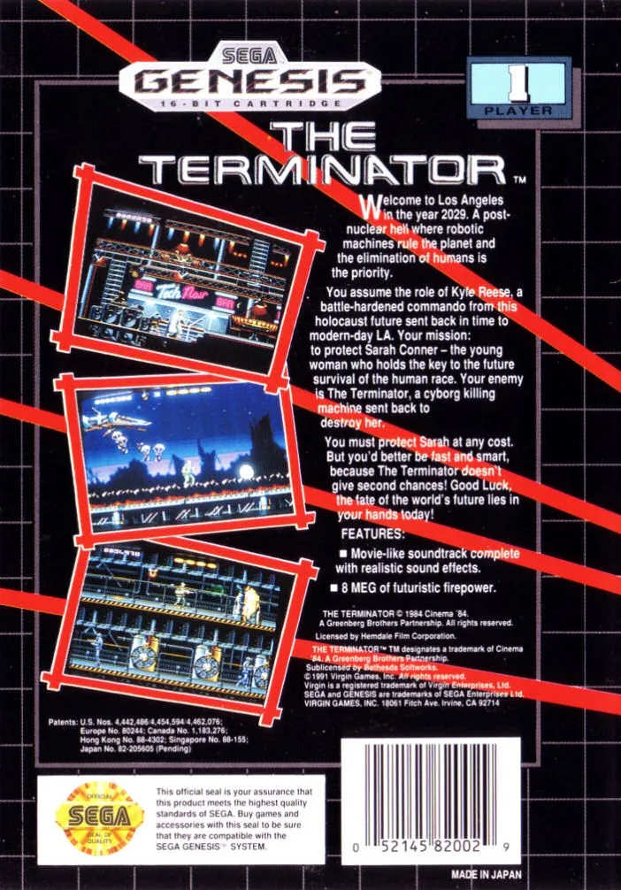 The Terminator box back