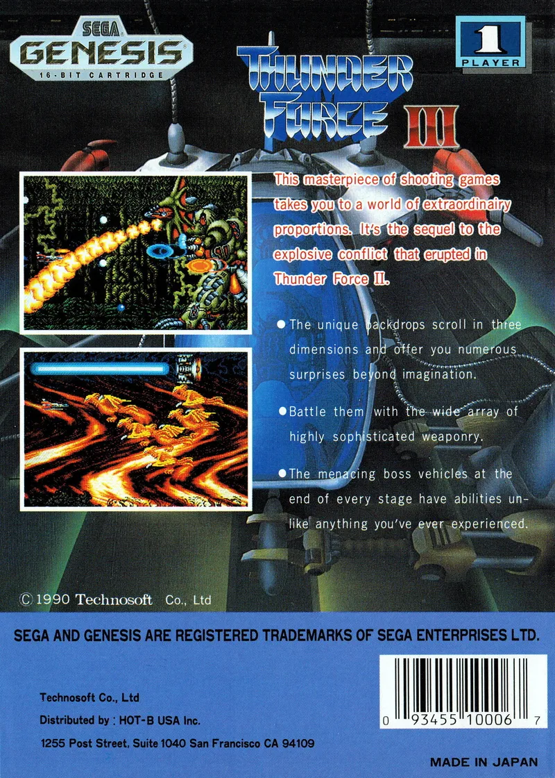 Thunder Force III box back