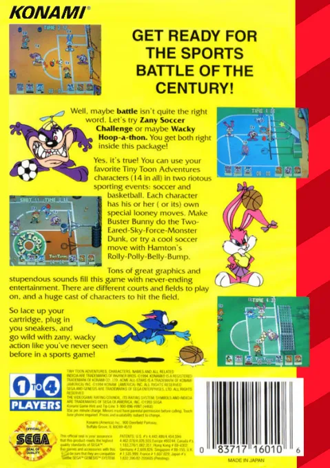 Tiny Toon Adventures: ACME All-Stars box back