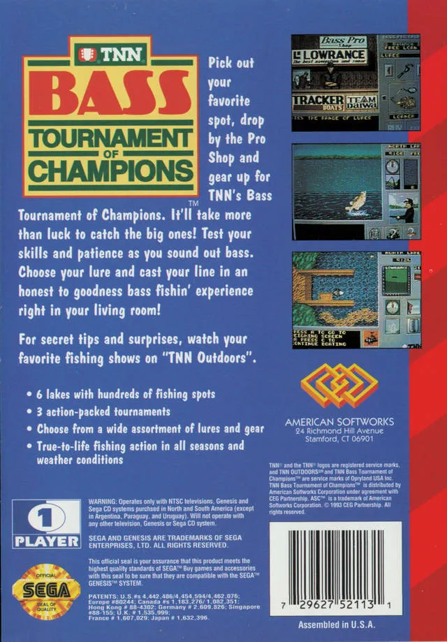 TNN Bass Tournament of Champions box back