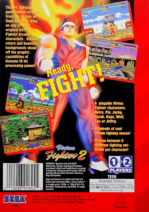Virtua Fighter 2 box back