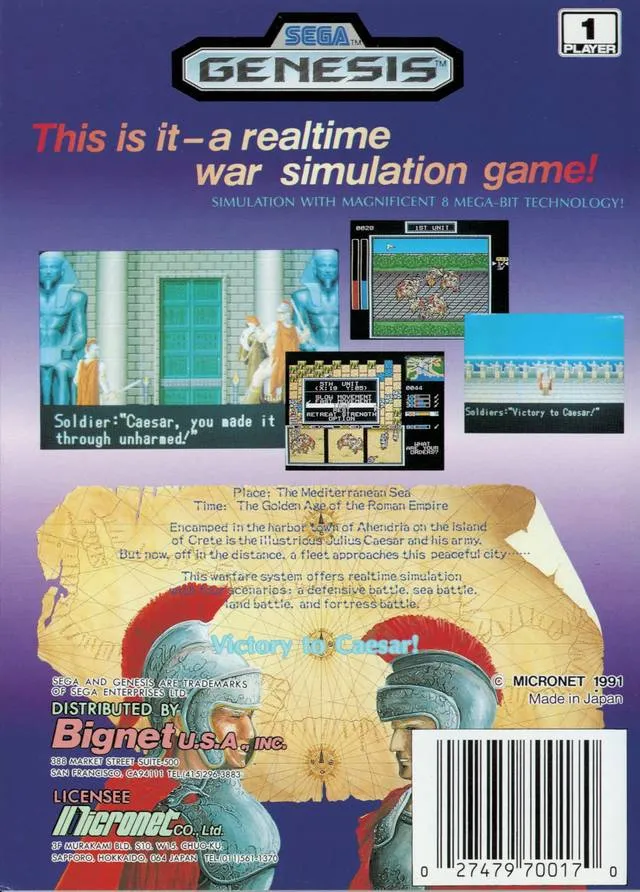 Warrior of Rome box back