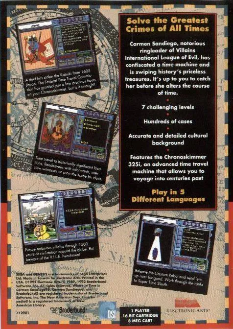 Where in Time Is Carmen Sandiego? box back