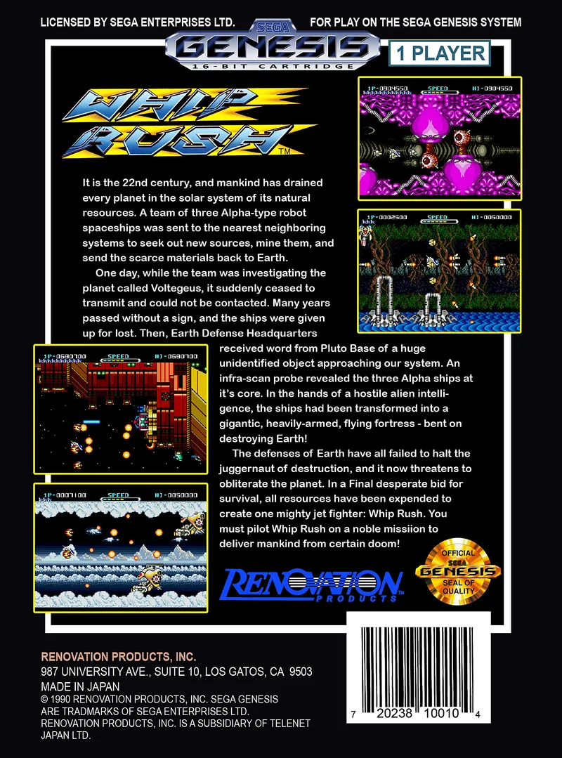 Whip Rush box back