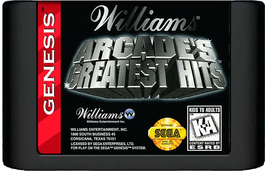 Williams Arcade's Greatest Hits cart