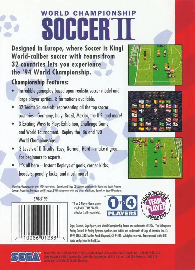 World Championship Soccer II box back