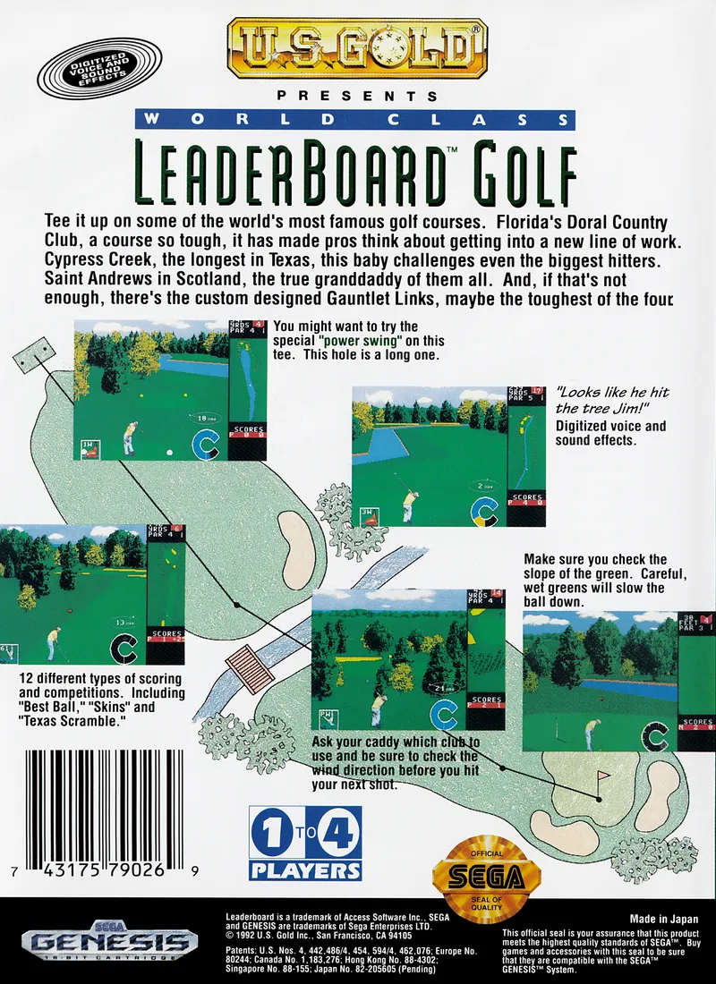 World Class Leaderboard Golf box back