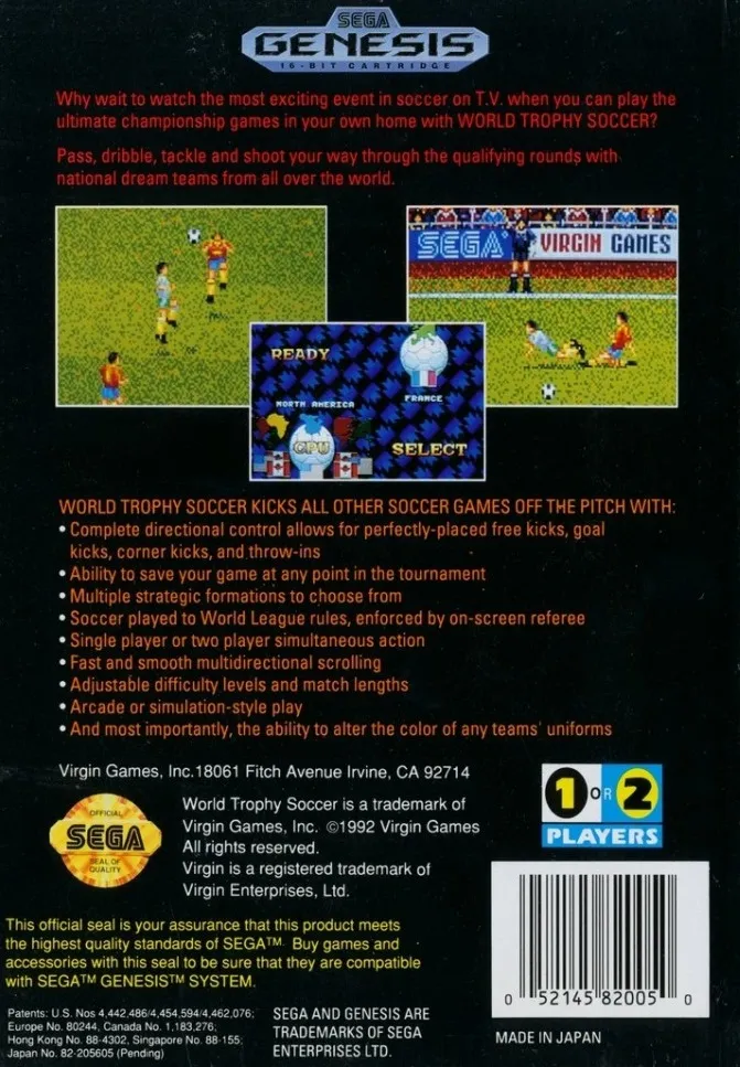 World Trophy Soccer box back