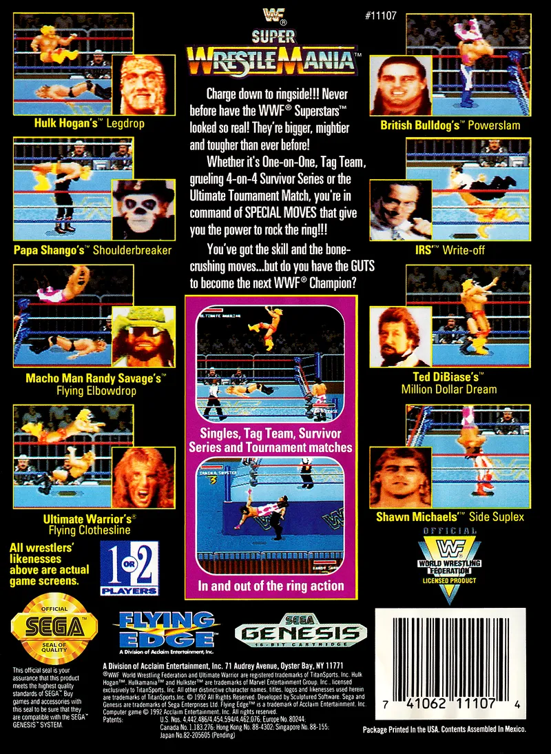 WWF Super WrestleMania box back