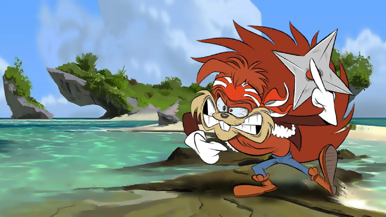 Backdrop artwork for Zero the Kamikaze Squirrel