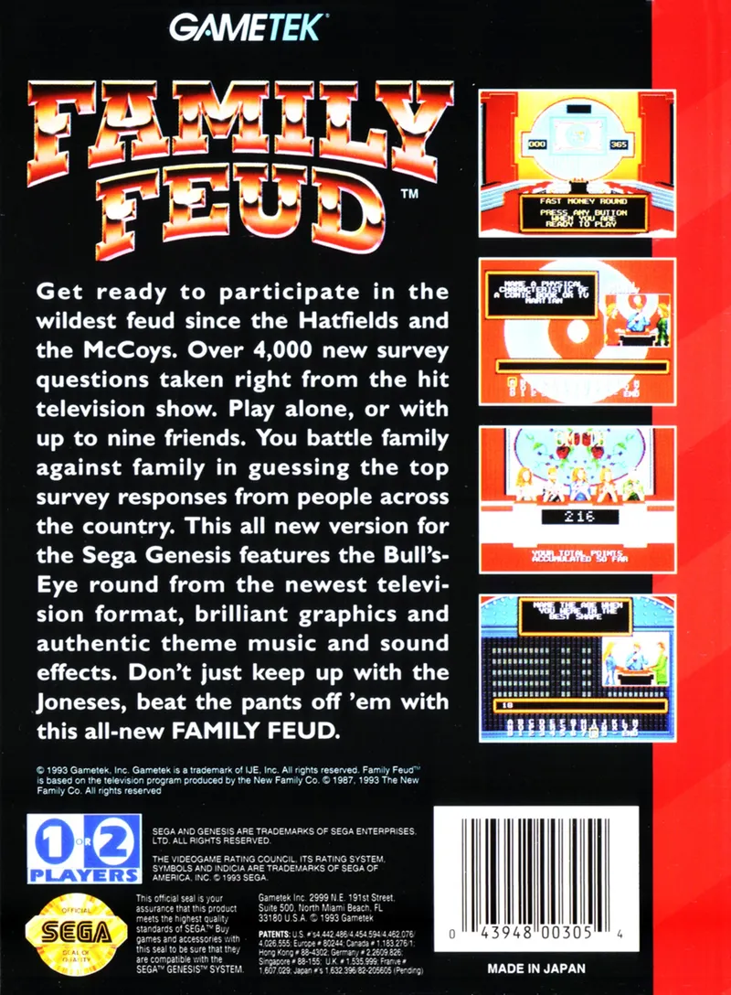 Family Feud box back