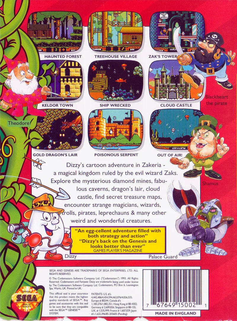 Fantastic Dizzy box back