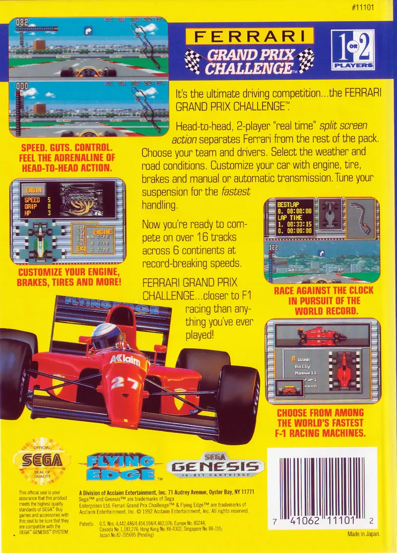 Ferrari Grand Prix Challenge box back