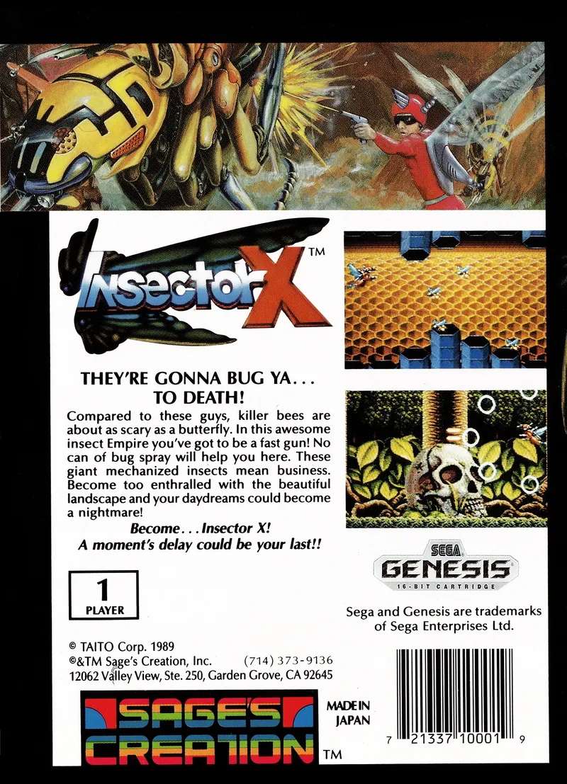 Insector X box back